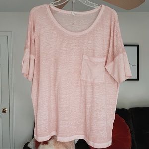 Gap Blush Pink Light Summer Tee with Pocket